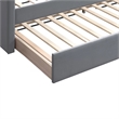 Benjara Keo Daybed with Pull Out Trundle- Channel Tufted Modern Gray Velvet