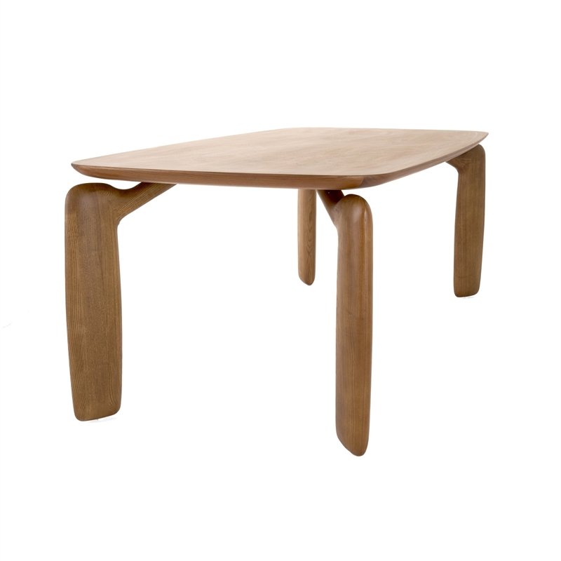 Benjara Cid Mike Dining Table- Walnut Brown Wood- Rectangular 87
