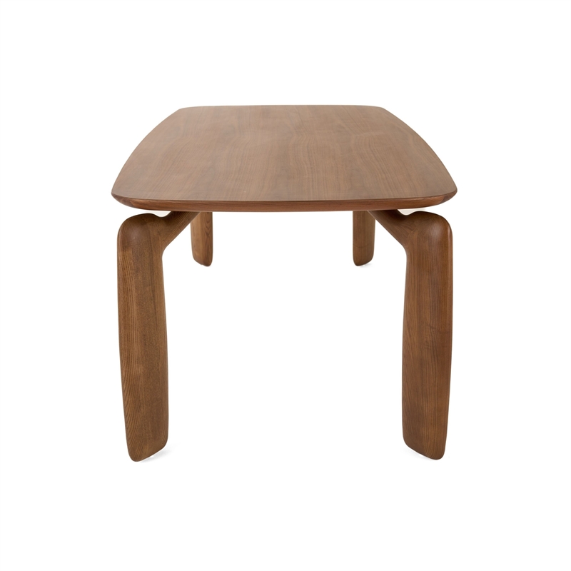 Benjara Cid Mike Dining Table- Walnut Brown Wood- Rectangular 87