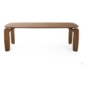 Benjara Cid Mike Dining Table- Walnut Brown Wood- Rectangular 87&quot Top