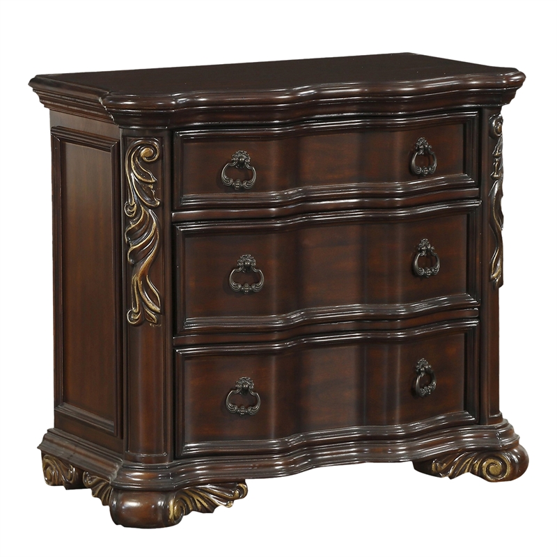 Benjara Rise 4 PC Queen Bedroom Set- Arched Wing Design/Brown