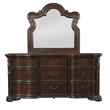 Benjara Rise 4 PC Queen Bedroom Set- Arched Wing Design/Brown