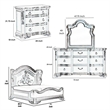 Benjara Rise 4 PC Queen Bedroom Set- Arched Wing Design/Brown