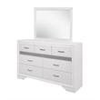 Benjara Lucy 4 Pc Queen Bedroom Set- Faux Leather Channel Tufted- Silver/White