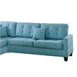 Benjara Polyfiber 3 Piece Sectional Set With Plush Cushion In Blue