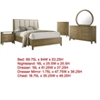 Benjara Heon 5pc Queen Bedroom Set- Beige Tufted Headboard- Natural Brown