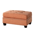 Benjara Polyfiber 3 Piece Sectional Set With Plush Cushion In Orange