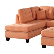 Benjara Polyfiber 3 Piece Sectional Set With Plush Cushion In Orange