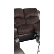 Benjara Padded Suede Faux Leather Reclining Loveseat- Brown