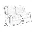 Benjara Imposing Style Bonded Leather & Plywood Reclining Love Seat- Black