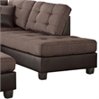 Benjara Polyfiber 3 Pieces Sectional Set In Choco Brown