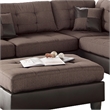 Benjara Polyfiber 3 Pieces Sectional Set In Choco Brown
