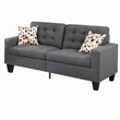 Benjara Linen Fabric 2 Pieces Sofa Set In Gray