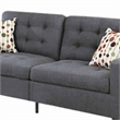 Benjara Linen Fabric 2 Pieces Sofa Set In Gray