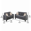 Benjara Linen Fabric 2 Pieces Sofa Set In Gray