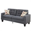 Benjara Linen Fabric 2 Pieces Sofa Set In Gray