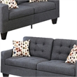 Benjara Linen Fabric 2 Pieces Sofa Set In Gray
