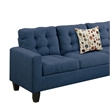 Benjara Winsome Polyfiber- Plywood & Solid Pine 4 PCS Sectional- Navy