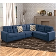 Benjara Winsome Polyfiber- Plywood & Solid Pine 4 PCS Sectional- Navy