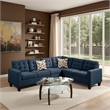 Benjara Winsome Polyfiber- Plywood & Solid Pine 4 PCS Sectional- Navy