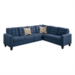 Benjara Winsome Polyfiber- Plywood & Solid Pine 4 PCS Sectional- Navy