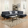 Benjara Polyfiber 2 Pieces Sectional With 2 Pillows In Dark Gray