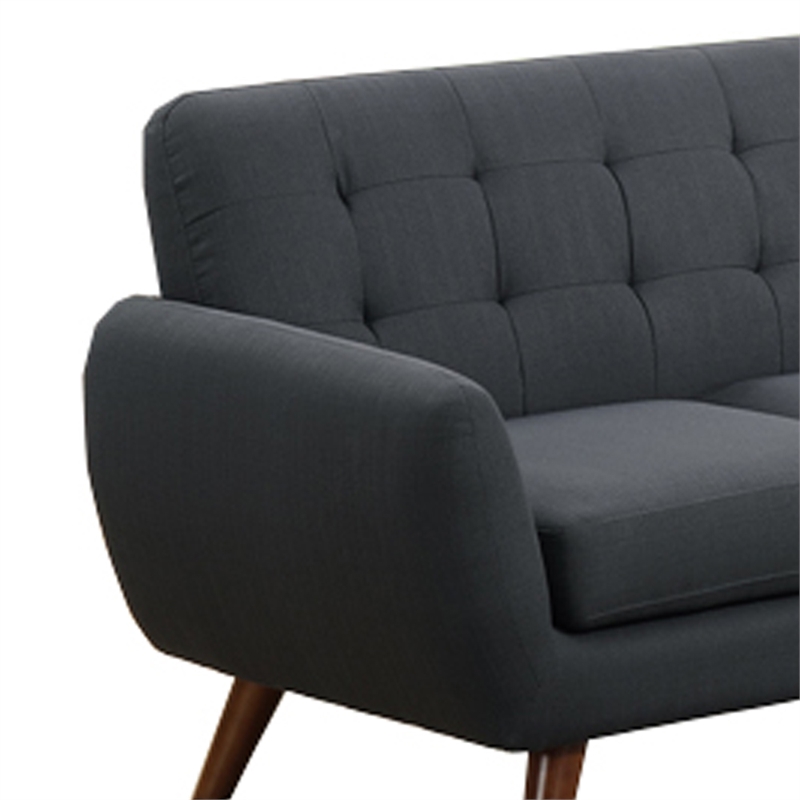 Benjara Polyfiber 2 Pieces Sectional With 2 Pillows In Dark Gray
