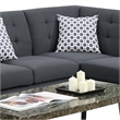 Benjara Polyfiber 2 Pieces Sectional With 2 Pillows In Dark Gray