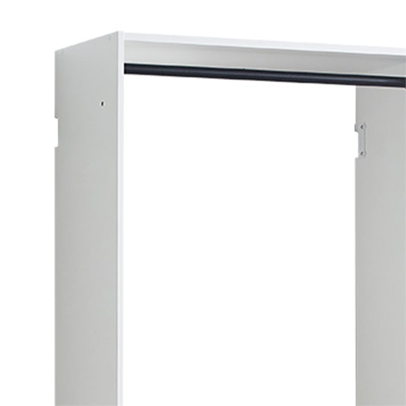 Benjara Vedz Walk in Closet w 2 Drawers- 5 Shelves- 3 Hanging Rods- White