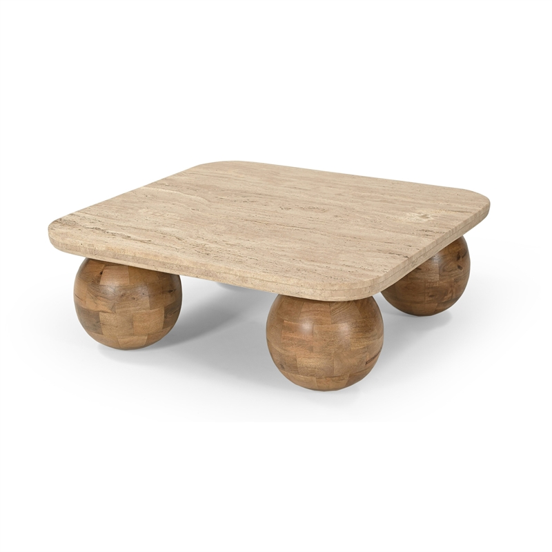 Benjara Cid Drift Coffee Table- Square 36