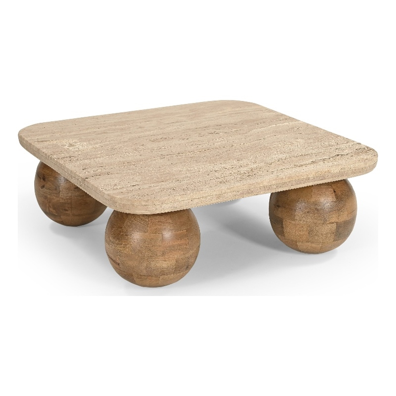 Benjara Cid Drift Coffee Table- Square 36
