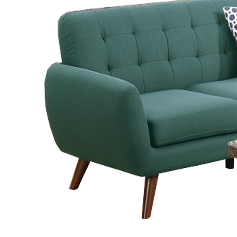 Benjara Polyfiber 2 Pieces Sectional With 2 Pillows In Blue