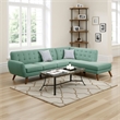 Benjara Polyfiber 2 Pieces Sectional With 2 Pillows In Blue