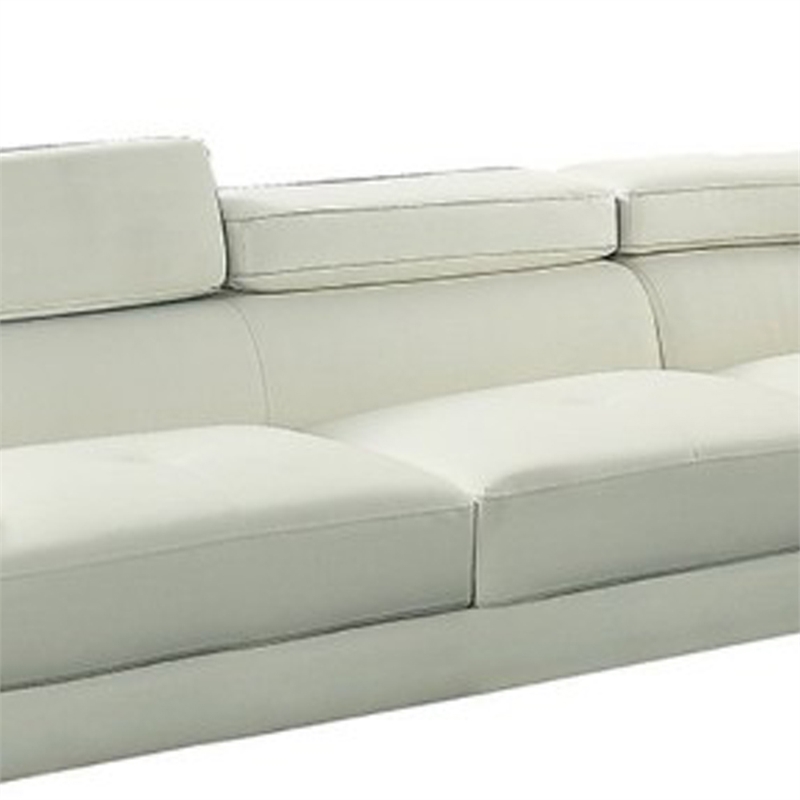 Benjara Faux Leather 2 Piece Sectional In White