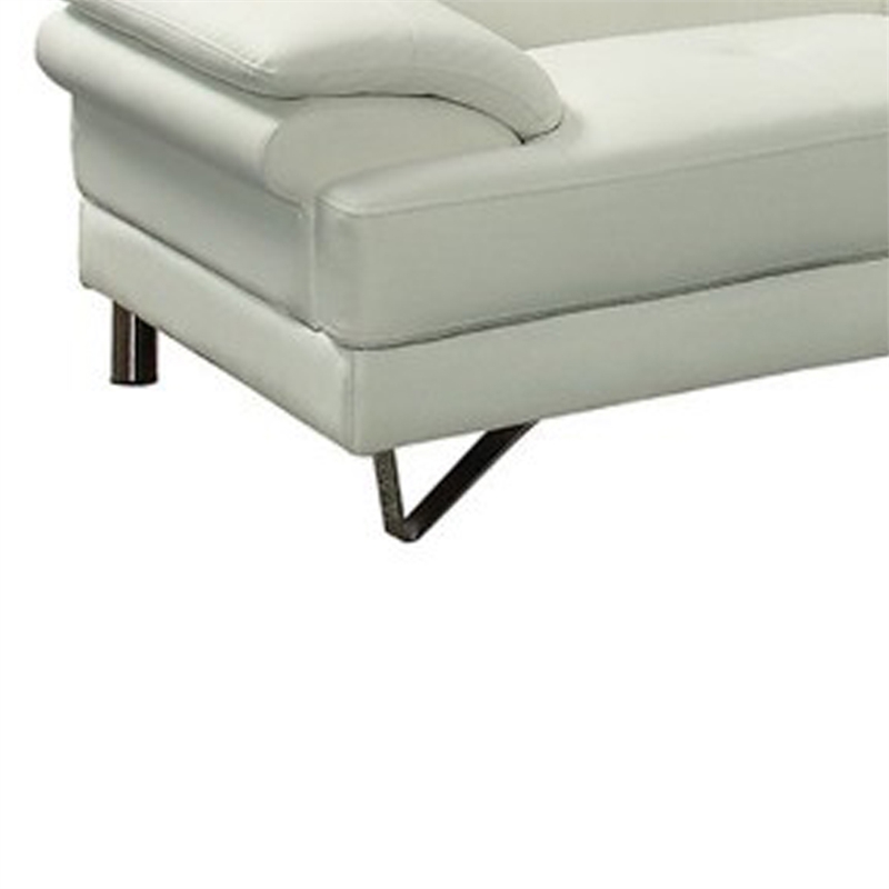 Benjara Faux Leather 2 Piece Sectional In White
