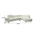 Benjara Faux Leather 2 Piece Sectional In White