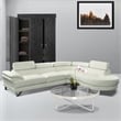Benjara Faux Leather 2 Piece Sectional In White