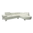 Benjara Faux Leather 2 Piece Sectional In White