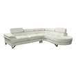 Benjara Faux Leather 2 Piece Sectional In White