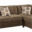 Benjara Luxurious & Plush 2 PC Corduroy Sectional Sofa In waffle Suede Truffle