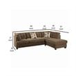 Benjara Luxurious & Plush 2 PC Corduroy Sectional Sofa In waffle Suede Truffle