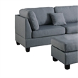 Benjara Linen Fabric 3 Pieces Sectional In Gray