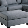 Benjara Linen Fabric 3 Pieces Sectional In Gray