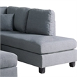 Benjara Linen Fabric 3 Pieces Sectional In Gray