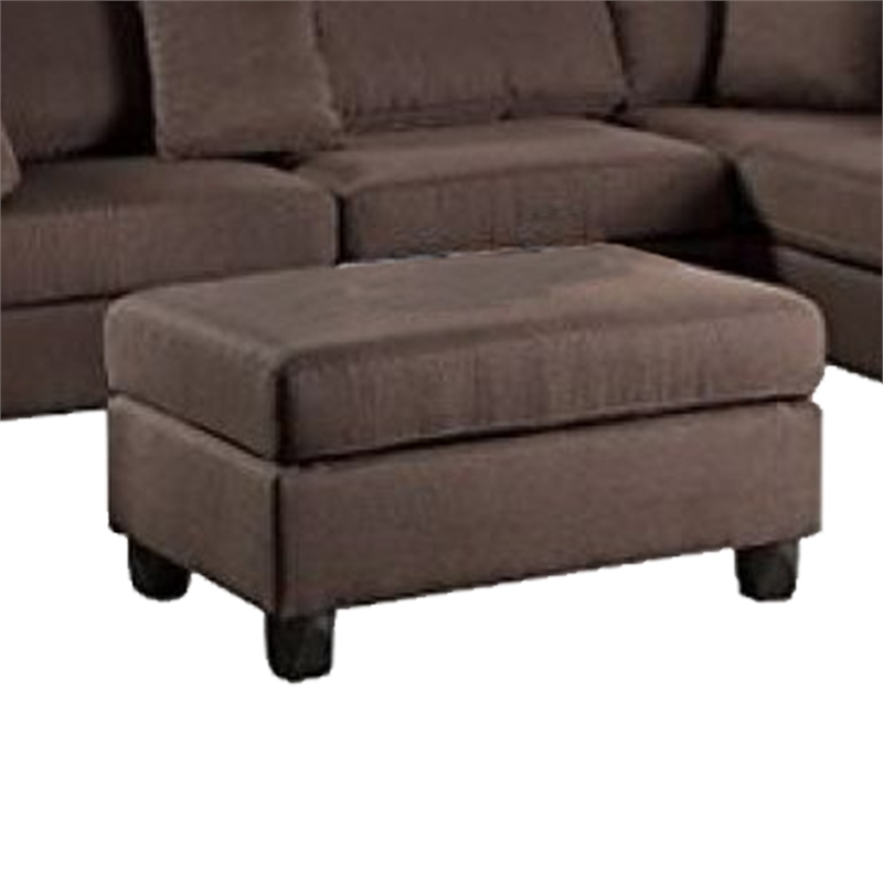 Benjara Linen Fabric 3 Pieces Sectional In Chocolate Brown