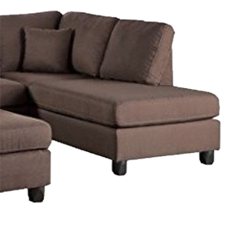 Benjara Linen Fabric 3 Pieces Sectional In Chocolate Brown