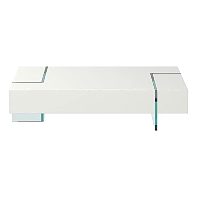 Benjara Wami Coffee Table- Tempered Glass- 53