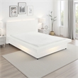 Benjara Bela 5 Piece Queen Bedroom Set- LED Lit Bedframe- Snow White Wood