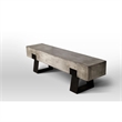 Benjara Metal & Fiber Reinforced Concrete Bench w/ Sled Style Legs- Gray & Black
