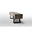 Benjara Metal & Fiber Reinforced Concrete Bench w/ Sled Style Legs- Gray & Black
